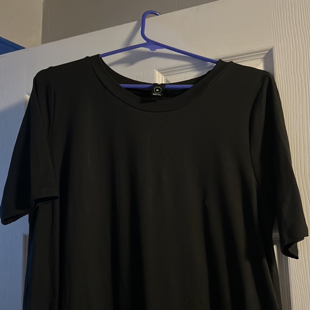 Agnes & Dora Solid Black Medium Layered Top. Supe… - image 3